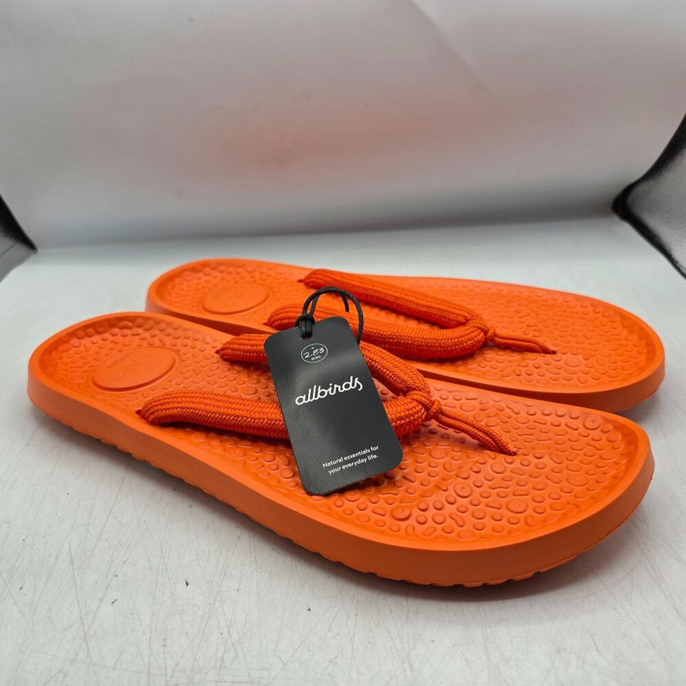 Allbirds Sugar Zeffer Mens 13 Orange Open Toe Slip On Sandals Summer Beach Walk